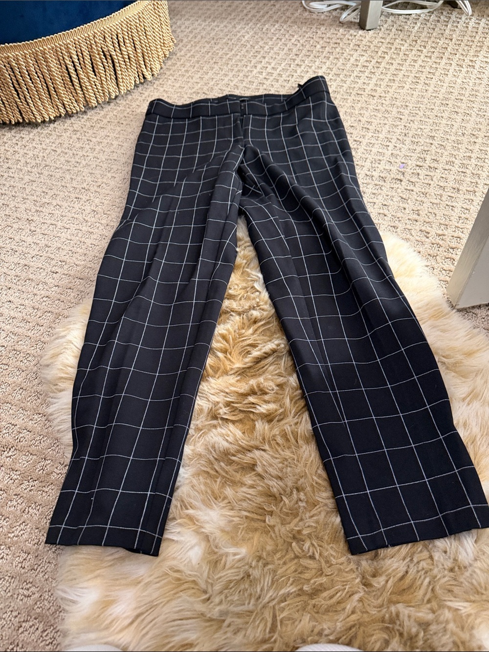 Black Windowpane Dress Pants